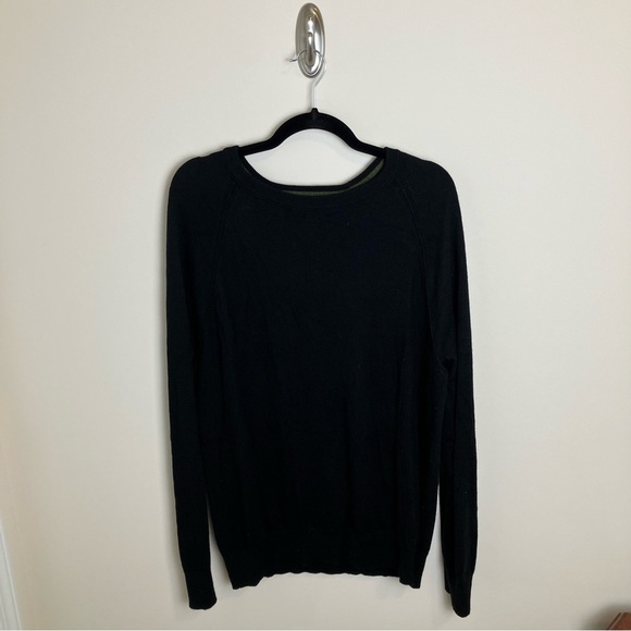 Banana Republic Franco Italian Merino Wool Crew Neck Sweater Black Extra Large - Picture 6 of 8